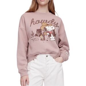 Gap Peanuts Western Look Howdy Oversized Graphic Sweatshirt Size Large
